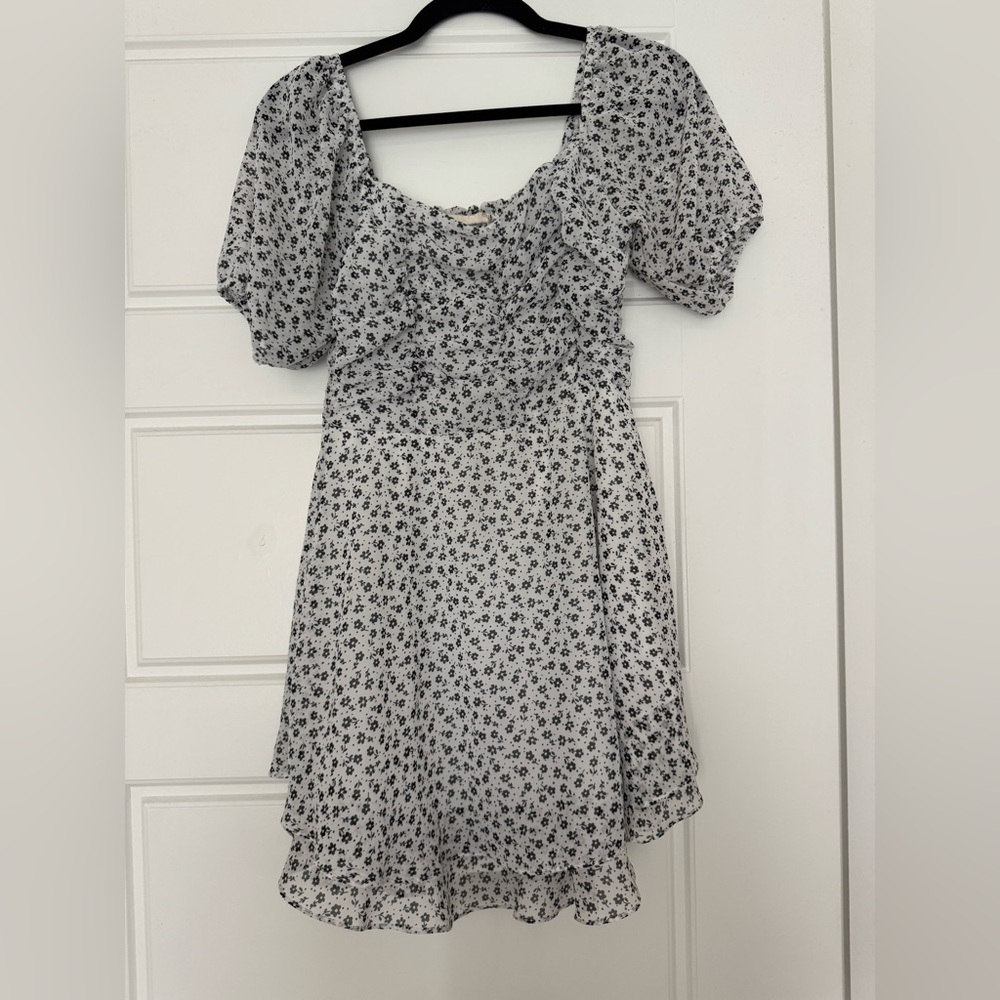 Altar'd State Black and White Scoop Neck Mini Sundress